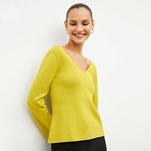M.M. Lafleur Kara Chartreuse Long Sleeve Top